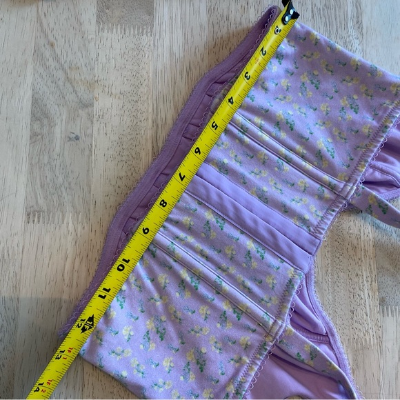 Lavender Floral Corset Crop Top Women’s Size Medium-Large - Picture 13 of 15